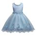 BULLPIANO Girls Embroidery Dresses Flower Girls Party Dress Bridesmaid Ball Gown Wedding Tulle Party Dresses