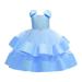 ZRBYWB Children s Dress Princess Dress Girls Beaded Bow Knot Puff Cake Dress Big Children s Festival Party Dress