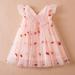 Herrnalise Girls and Toddler s dress Cute Bowknot Halter Polka Dot Print Dress Mesh Camisloe Dress Fashion Ruffler Bandeau for 6Months-5Years old girls Pink