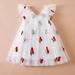 Herrnalise Girls and Toddler s dress Cute Bowknot Halter Polka Dot Print Dress Mesh Camisloe Dress Fashion Ruffler Bandeau for 6Months-5Years old girls White