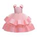 ZRBYWB Children s Dress Princess Dress Girls Beaded Bow Knot Puff Cake Dress Big Children s Festival Summer Girl Clothes