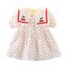 ZRBYWB Summer Dress Little Girl Baby Fashion Bucolic Style Cherry Print Short Sleeve Lapel A Line Dress Party Dress