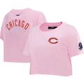 Women's Pro Standard Pink Chicago Bears Cropped Boxy T-Shirt