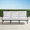 Carlisle Sofa with Cushions in Onyx Aluminum - Quick Dry, Sailcloth Air Blue - Frontgate