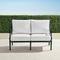Carlisle Loveseat with Cushions in Onyx Aluminum - Quick Dry, Sailcloth Seagull - Frontgate