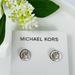 Michael Kors Jewelry | Michael Kors Logo Stud Silver Tone Earrings Nwt | Color: Silver | Size: Os