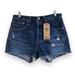 Levi's Shorts | Levi's 501 Distressed High Rise Medium Wash Skinny Denim Shorts Women's 30 Nwt | Color: Blue/White | Size: 30