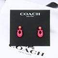 Coach Jewelry | Coach Flo Hot Pink Enamel C Logo Crystal Stud Earrings | Color: Pink | Size: Os