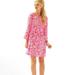 Lilly Pulitzer Dresses | Lilly Pulitzer Women's Sarasota Tunic Dress Xs Swirl Pleated Pink Half Button | Color: Orange/Pink | Size: Xs