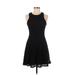 Xhilaration Casual Dress - A-Line Crew Neck Sleeveless: Black Print Dresses - Women's Size Medium