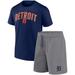 Men's Fanatics Branded Navy/Heather Gray Detroit Tigers Arch T-Shirt & Shorts Combo Set