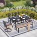 Lark Manor™ Argyri Rectangular 6 - Person 60" Long Outdoor Dining Set w/ Cushions Metal in Black | 60 W x 38 D in | Wayfair