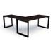 Compel Pivit Steel Frame L-Shape Desk Wood/Metal in Black/Brown | 30 H x 72 W x 72 D in | Wayfair PIV-OF-LDSK-7224-CAFE-BLK