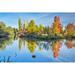 Ebern Designs Dawnene Pond in Park - Wrapped Canvas Photograph Canvas in Blue/Green | 8 H x 12 W x 1.25 D in | Wayfair