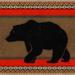 Millwood Pines Elmsall Out West Bear - Wrapped Canvas Print Canvas in Brown/Red | 20 H x 20 W x 1.25 D in | Wayfair