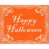The Holiday Aisle® Fionnlagh Happy Halloween Web - Wrapped Canvas Print Canvas in Orange/White | 20 H x 30 W x 1.25 D in | Wayfair