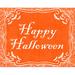 The Holiday Aisle® Fionnlagh Happy Halloween Web - Wrapped Canvas Print Canvas in Orange/White | 20 H x 30 W x 1.25 D in | Wayfair