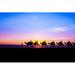 Ebern Designs Aubriee Camel Ride At Sunset by Jodie777 - Wrapped Canvas Photograph Canvas in White | 24 H x 36 W x 1.25 D in | Wayfair