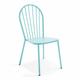 Chaise bistrot de jardin en métal turquoise