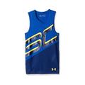 Under Armour Childrens Unisex Stephen Curry Round Neck Sleeveless Navy Blue Kids Vest 1306222 400 Baumwolle - Size X-Small