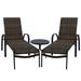 Courtyard Casual Santa Fe Wicker 3 pc Chaise Lounge Set Includes one 20" End Table and two Chaise Loungers