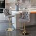 Golden Swivel Velvet Barstools Adjusatble Seat Height, Bar Stools（Set of 2）