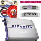 Hifonics Zeus ZG-2400.1D 2400W Mono Car Audio Amplifier + 4GA 2500W Amp Kit NEW Bundle