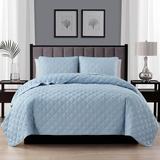 King-CAL King /Full Queen/ Twin-Twin XL Microfiber Reversible Diamond Quilt Set