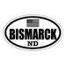 Bismarck ND North Dakota Burleigh County Stealthy Subdued Old Glory US Flag Oval Euro Decal Bumper Sticker 3M Vinyl 3 x 5