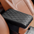 LABUBU Vehicle Memory Foam Armrest Box Leather Car Armrest Box Pad Car Armrest Pad Cover Center Console Box Cushion Mat Protector for Trucks Autos SUVs (Black)