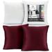 Clara Clark Plush Solid Decorative Microfiber Square Throw Pillow Cover with Throw Pillow Insert for Couch Red 26 x26 4 Piece Decorative Soft Throw Pillow Set