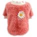 Cop Outfit for Dog Dog Sweaters for Small Dogs Girl Daisy Style Plush Round Neck Flowers Sweater Clothes for Girl Dog