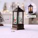 Christmas Lantern with LED Lights Xmas Lantern Desktop Ornaments Christmas Tree Hanging Pendent Lit Christmas Winter Scene Rustic Holiday Lanterns for Cabin Fireplace Home Indoor Festive Decoration