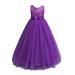 Girls Lace Dress Long A Line Tulle Wedding Pageant Party Prom Dresses Ball Gown