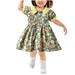 FAKKDUK Girls Dress| Toddler Girls Princess Floral Short Sleeve Birthday Dress| Girls Party Dresses| Elegantly Toddler Girls Birthday Dresses| Tutu Sleeveless Dresses 4 Years&Yellow