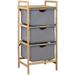 MIDUO 3-Tier Storage Rack Laundry Basket Clothes Cabinet Organizer Shelf