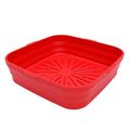 Air Fryer Square Rectangle Silicone Insert Heat Resistant and Food-Safe Mat for Making Turkey Dumplings Red Square