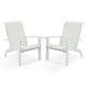 VICLLAX Outdoor Adirondack Chair Set of 2 Patio Chair for Lawn Garden All Weather Outdoor Lounge Chairs white