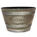 Classic Home and Garden Indoor/Outdoor Round Whiskey Home Resin Flower Pot Barrel Planter Oak Brown 15