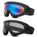 YouLoveIt Ski Goggles 2-pack Winter Outdoor Sports Goggles Ski Snowboard Goggles Anti-fog UV Protection Skate Glasses Bicycle Motorcycle Protective Glasses for Men Women Youth