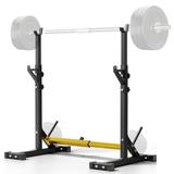 Squat Rack Stand Adjustable Bench Press Rack Barbell Rack Stand Multi-Function Weight Lifting Rack for Home Gym Strength Trainingyellow