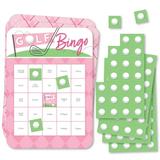 Big Dot of Happiness Golf Girl - Bingo Cards and Markers - Pink Birthday Party or Baby Shower Bingo Game - Set of 18