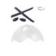 Walleva Clear Replacement Lenses And Black Rubber Kit for Oakley Fast Jacket Sunglasses