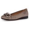 Ballerina GABOR "Florenz", Damen, Gr. 40, grau (taupe), Ziegenveloursleder, unifarben, klassisch, Schuhe, Businessschuh, Schlupfschuh mit Elastikeinfass, Weite G