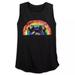 Disney Tops | Disney Rainbow Sequin Mickey Mouse Tank Top Iconic Ears Sequined Pride ~ Large | Color: Black | Size: L