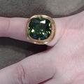 J. Crew Jewelry | J.Crew Green Crystal Ring 5.5 Nwot | Color: Gold/Green | Size: 5.5