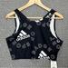 Adidas Tops | Adidas Training Crop Top Women's Size L Black White Graphic Design To Move Nwt | Color: Black/White | Size: L