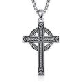 ADMETUS Celtic Cross Necklace Sterling Silver Celtic Knot Necklace for Men Cross Pendant Good Luck Irish Jewellery Celtic Cross Gifts for Men