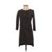 Ann Taylor LOFT Casual Dress - Sweater Dress: Black Marled Dresses - Women's Size 2X-Small Petite