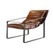 Lounge Chair - 17 Stories 27 inches Wide Full Grain Leather Lounge Chair Metal/Genuine Leather in Black/Brown | 30 H x 27 W x 38 D in | Wayfair
